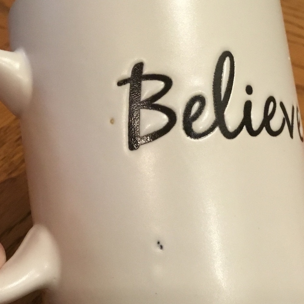 “Believe” Embossed Ceramic Christmas Mug - Picture 6 of 7